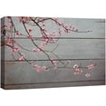 thumbnail image 1 of wall26 Canvas Print Wall Art Pink Cherry Blossom Branch on Wood Panels Nature Floral Illustrations Modern Art Rustic Scenic Relax/Calm Multicolor for Living Room, Bedroom, Office - 16"x24", 1 of 5