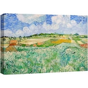 wall26 Canvas Print Wall Art Plain Near Auvers by Master Artist Vincent Van Gogh Nature Wilderness Illustrations Fine Art Relax/Calm Multicolor for Living Room, Bedroom, Office - 16"x24"