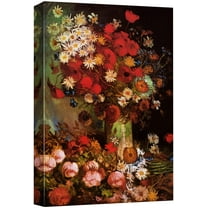 wall26 Canvas Print Wall Art Poppy Flowers by Master Artist Vincent Van Gogh Nature Wilderness Illustrations Fine Art Relax/Calm Multicolor for Living Room, Bedroom, Office - 12"x18"