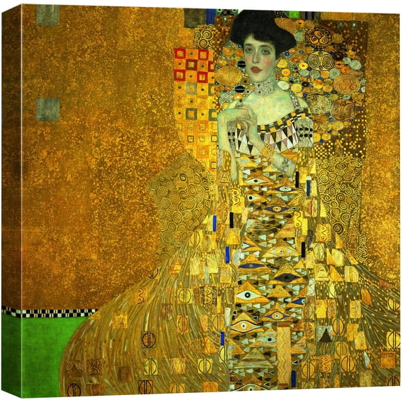 wall26 Canvas Print Wall Art Portrait of Adele Bloch-Bauer I by Gustav Klimt Historic Cultural Illustrations Fine Art Traditional Scenic Dramatic Colorful for Living Room, Bedroom, Office - 12"x