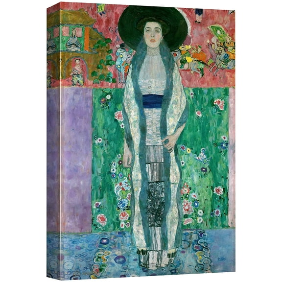 wall26 Canvas Print Wall Art Portrait of Adele Bloch-Bauer II Gustav Klimt Classic Illustrations Fine Art Decorative Vintage Colorful Historic Multicolor for Living Room, Bedroom, Office - 12"x1