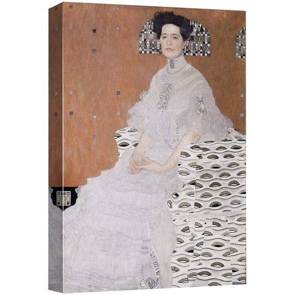 wall26 Canvas Print Wall Art Portrait of Johanna Staude Gustav Klimt Classic Illustrations Fine Art Decorative Vintage Colorful Historic Multicolor Retro for Living Room, Bedroom, Office - 16"x2