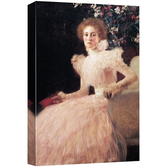 wall26 Canvas Print Wall Art Portrait of Sonja Knips, 1889 Gustav Klimt Classic Illustrations Fine Art Decorative Vintage Colorful Historic Multicolor Retro for Living Room, Bedroom, Office - 12"