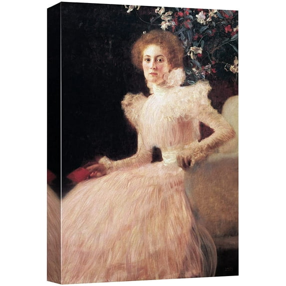 wall26 Canvas Print Wall Art Portrait of Sonja Knips, 1889 Gustav Klimt Classic Illustrations Fine Art Decorative Vintage Colorful Historic Multicolor Retro for Living Room, Bedroom, Office - 24"