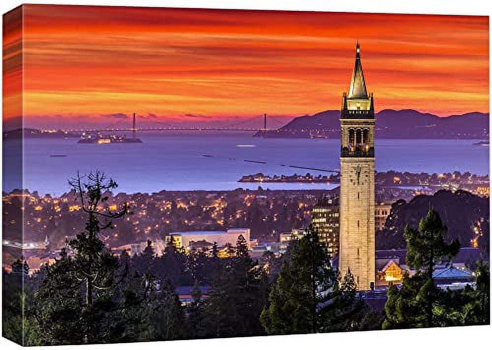Purple and Red Sunset Over San Francisco Bay Canvas Print