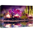 thumbnail image 1 of wall26 Canvas Print Wall Art Relaxing Purple Orchid Flower Zen Bamboo Water Pond Nature Wilderness Photography Realism Rustic Landscape Colorful Multicolor for Living Room, Bedroom, Office - 24", 1 of 5