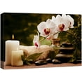 thumbnail image 1 of wall26 Canvas Print Wall Art Retro Orchid Flower Massage Stone Meditation Candles Nature Wilderness Photography Realism Rustic Landscape Colorful for Living Room, Bedroom, Bathroom, Office - 32", 1 of 5