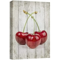 wall26 Canvas Print Wall Art Retro Vintage Wood Panel Cherry Fruit Cooking Realism Digital Art Modern Art Decorative Bohemian Chic Kitchen/Food Rustic for Living Room, Bedroom, Office - 24"x36&q