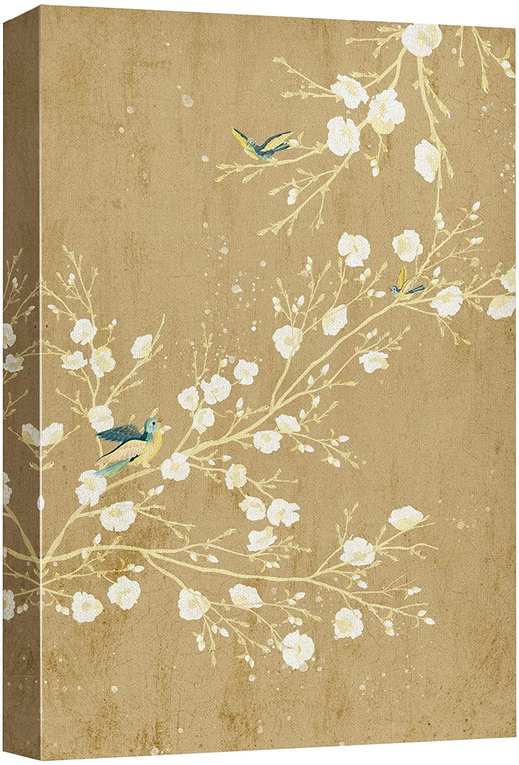 wall26 Canvas Print Wall Art Retro Wood Panel Blooming Pink Flowers ...
