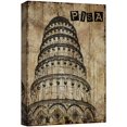 thumbnail image 1 of wall26 Canvas Print Wall Art Retro Wood Panel Leaning Tower of Pisa Architecture &amp; Maps Landmarks Digital Art Modern Art Decorative Scenic Urban Bohemian for Living Room, Bedroom, Office - 16&quo, 1 of 5