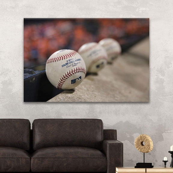 wall26 Canvas Print Wall Art Row of Signed Baseballs Sports Athletes Photography Realism Contemporary Scenic Urban Multicolor Ultra for Living Room, Bedroom, Office - 16"x24"
