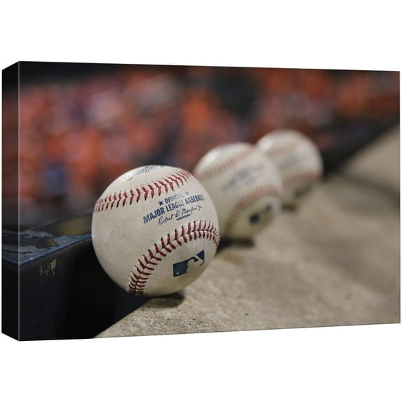 wall26 Canvas Print Wall Art Row of Signed Baseballs Sports Athletes Photography Realism Contemporary Scenic Urban Multicolor Ultra for Living Room, Bedroom, Office - 24"x36"