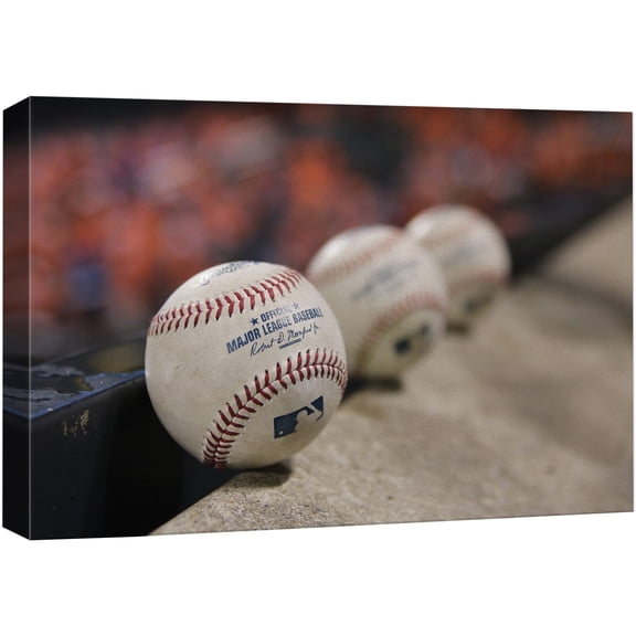 wall26 Canvas Print Wall Art Row of Signed Baseballs Sports Athletes Photography Realism Contemporary Scenic Urban Multicolor Ultra for Living Room, Bedroom, Office - 32"x48"