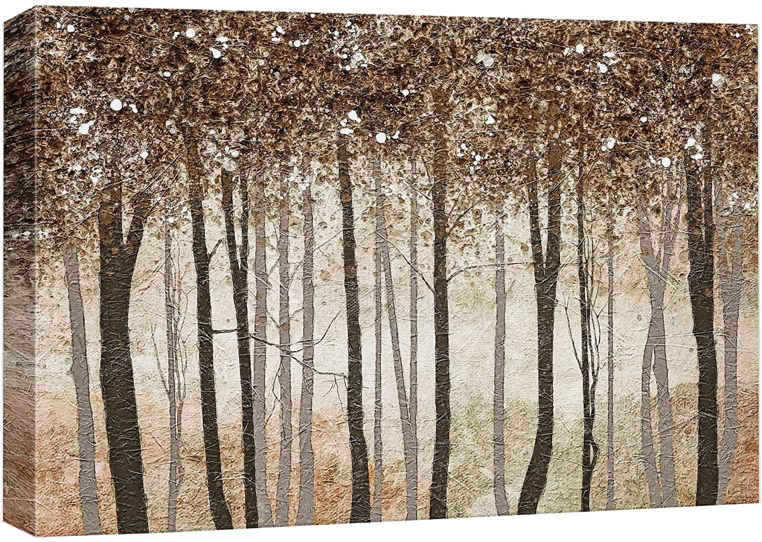 wall26 Canvas Print Wall Art Rustic Brown Autumn Fall Forest Tree ...