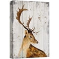 thumbnail image 1 of wall26 Canvas Print Wall Art Rustic Forest Deer Animal Retro Wood Panels Nature Wilderness Illustrations Modern Art Bohemian Scenic Relax/Calm Multicolor for Living Room, Bedroom, Office - 16"x2, 1 of 5