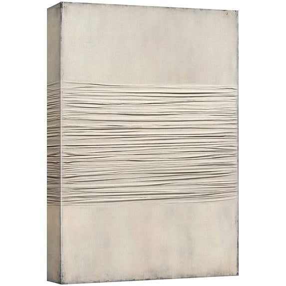wall26 Canvas Print Wall Art Rustic Tan Pastel Paint Stroke Waves Abstract Shapes Illustrations Modern Art Decorative Minimal Multicolor Relax/Calm Zen for Living Room, Bedroom, Office - 12x18 inches