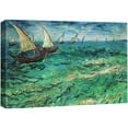 thumbnail image 1 of wall26 Canvas Print Wall Art Sailing Boat Seascape, Vincent Van Gogh Nature Wilderness Illustrations Fine Art Rustic Zen Landscape Scenic Vintage Colorful for Living Room, Bedroom, Office - 12"x, 1 of 5
