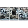 thumbnail image 1 of wall26 Canvas Print Wall Art Set Abandoned Building Triptych Graffiti &amp; Street Art Cities Mixed Media Realism Bohemian Scenic Urban Multicolor for Living Room, Bedroom, Office - 24&quot;x36&quot;, 1 of 5