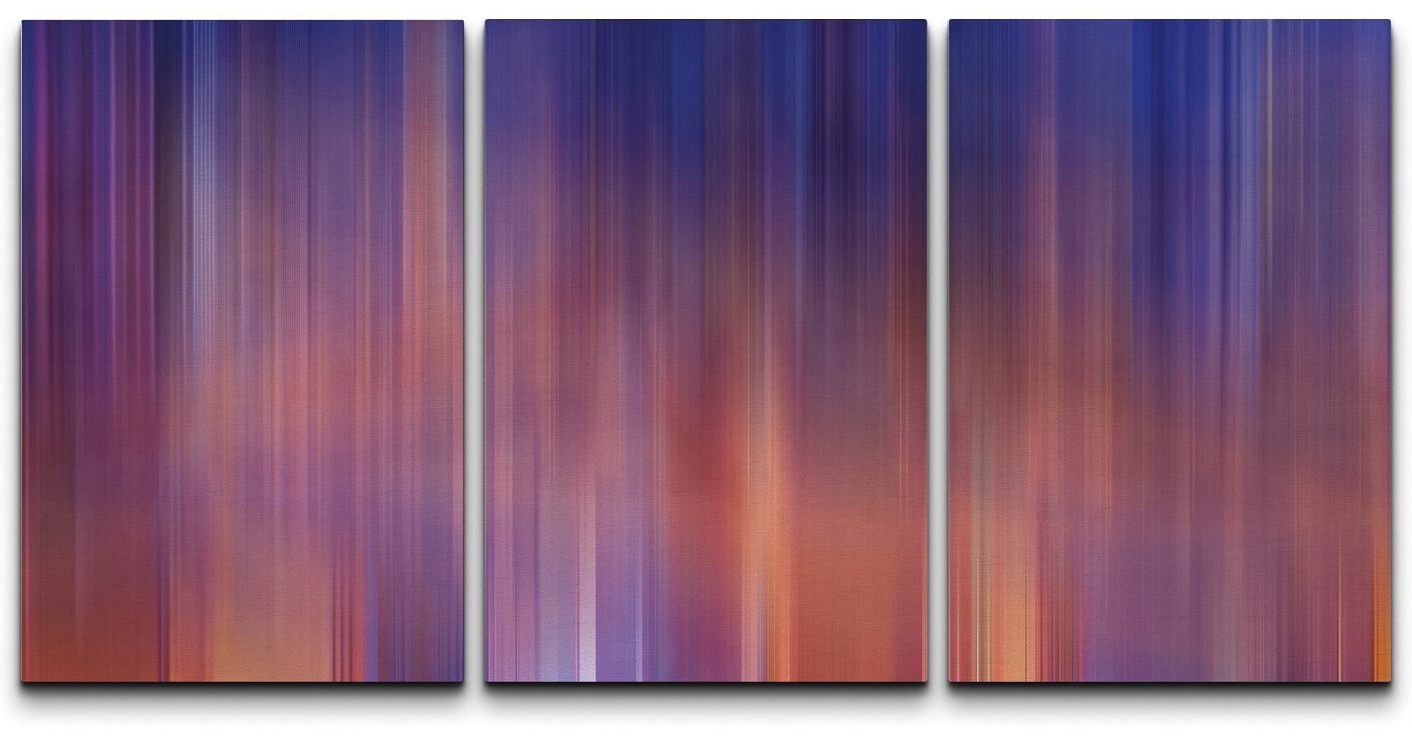 wall26 Canvas Print Wall Art Set Abstract Blue & Orange Blurry Color ...