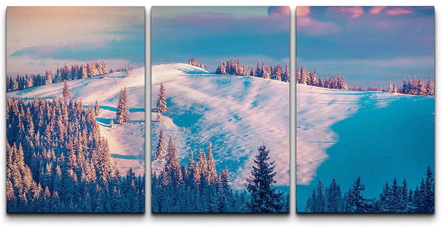 wall26 Canvas Print Wall Art Set Aerial View Arctic Mountain Forest ...