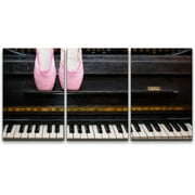 wall26 Canvas Print Wall Art Set Ballerina Slippers & Vintage Black Piano Music Instruments Photography Realism Modern Scenic Relax/Calm Cool for Living Room, Bedroom, Office - 16"x24"x