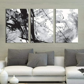 Canvas Wall Art for Living Room Wall Decor for Bedroom Bathroom Black and White Paintings Modern 3 Piece Framed Canvas Art Prints Ready to Hang