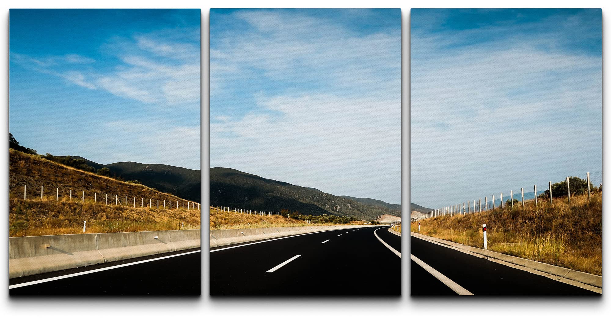 wall26 Canvas Print Wall Art Set Black Highway Through The Country ...
