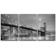 thumbnail image 1 of wall26 Canvas Print Wall Art Set Black & White Manhattan Bridge in NYC Architecture & Maps Cityscape Photography Realism Rustic Scenic Relax/Calm for Living Room, Bedroom, Office - 24"x36"x3 Panels, 1 of 5