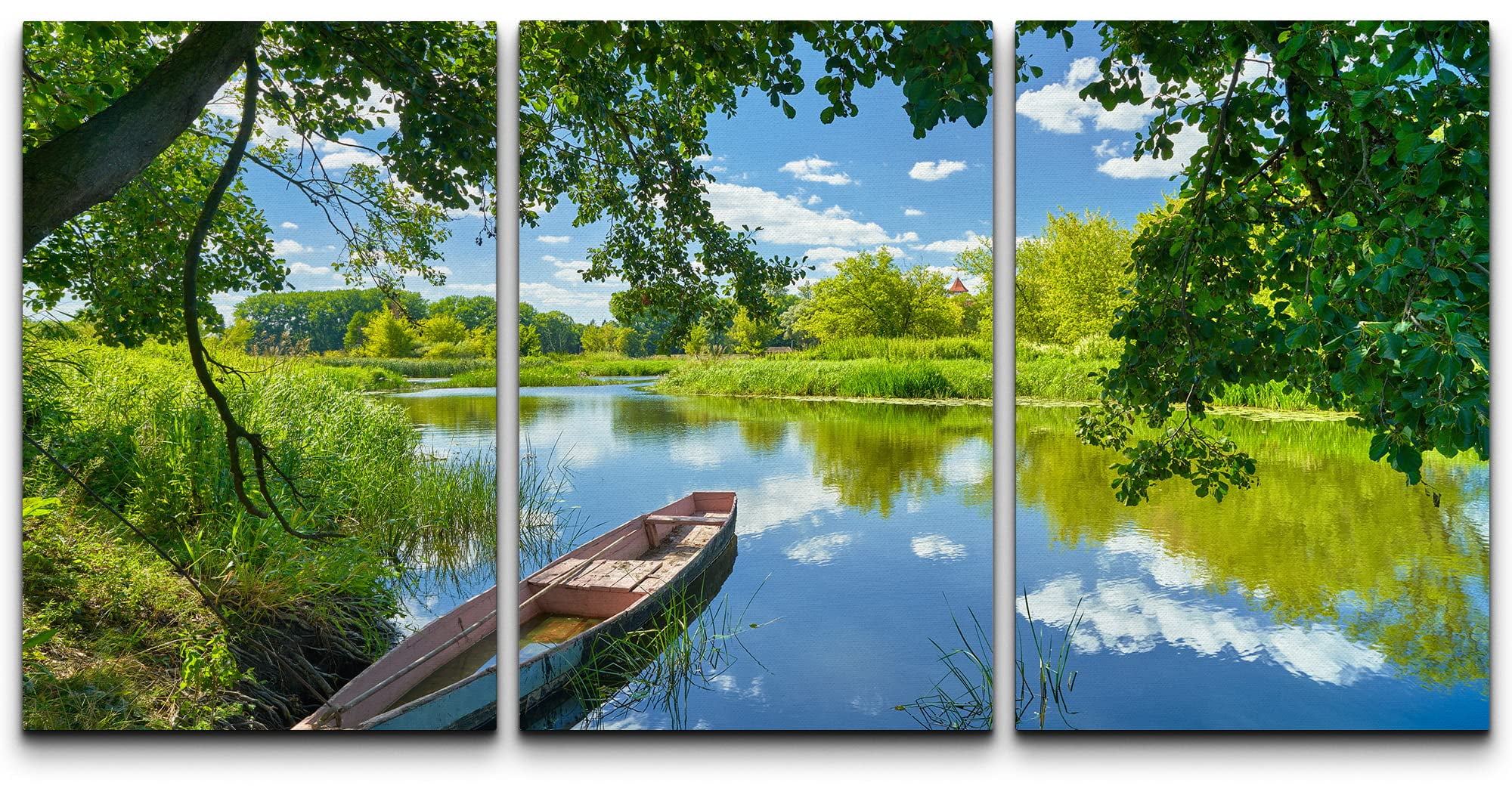 Tableau Sur Toile Panoramique, Paysage De Lac époustouflant, Décoration Murale Moderne