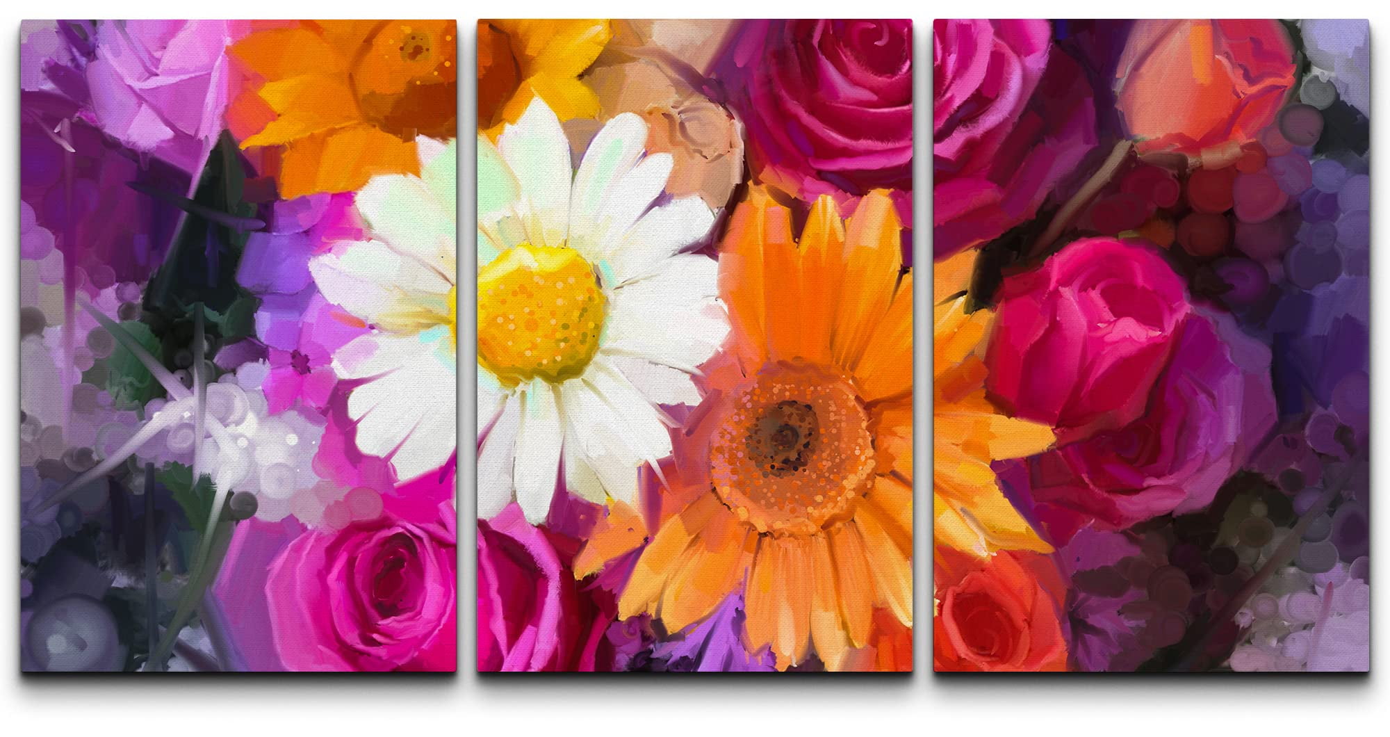 wall26 Canvas Print Wall Art Set Close Up Still Life Roses &amp