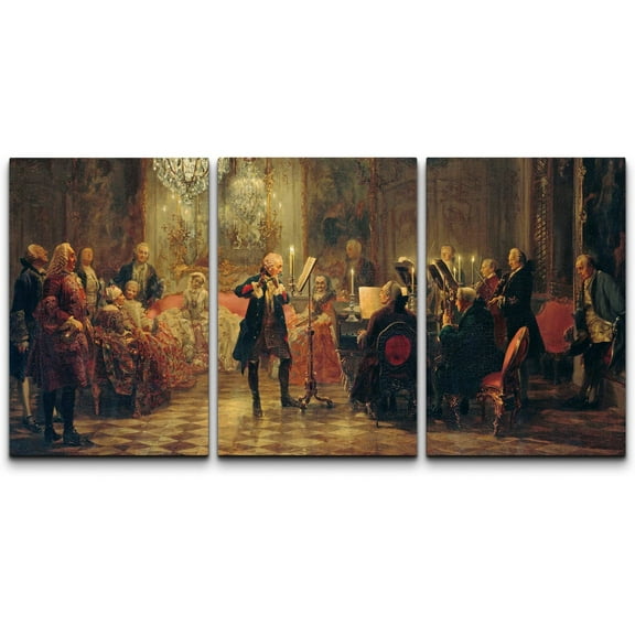 wall26 Canvas Print Wall Art Set Concert with Frederick The Great by Adolph Menzel Cultural Historic Oil Painting Fine Art ReproductionColorful for Living Room, Bedroom, Office - 16"x24" x