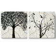 thumbnail image 1 of wall26 Canvas Print Wall Art Set Dark Tree &amp; Bird Silhouettes on Wood Rings Animals WildLife Illustrations Minimalism Chic Relax/Calm Multicolor for Living Room, Bedroom, Office - 12"x12&quo, 1 of 5