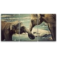 thumbnail image 1 of wall26 Canvas Print Wall Art Set Elephants Holding Trunks in Sri Lanka Nature Wilderness Photography Realism Rustic Scenic Colorful Multicolor for Living Room, Bedroom, Office - 24"x36"x3 P, 1 of 5