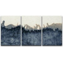 wall26 Canvas Print Wall Art Set Faded Grunge Black & White Display Abstract Shapes Illustrations Modern Art Alternative Multicolor Dark for Living Room, Bedroom, Office - 16"x24"x3 Pan