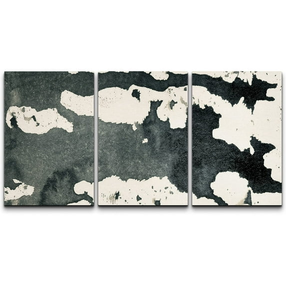 wall26 Canvas Print Wall Art Set Faded Grunge Cow Print Pattern Animals Wildlife Photography Modern Art Rustic Closeup Colorful Ultra for Living Room, Bedroom, Office - 24"x36"x3 Panels
