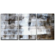 wall26 Canvas Print Wall Art Set Faded Grunge White & Brown Color Blocks Abstract Shapes Illustrations Modern Art Chic Colorful Multicolor Ultra for Living Room, Bedroom, Office - 16"x24&quo