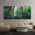 thumbnail image 1 of wall26 Canvas Print Wall Art Set Fantasy Green Tropical Jungle &amp; River Floral Nature Illustrations Modern Art Rustic Scenic Relax/Calm Wilderness for Living Room, Bedroom, Office - 24"x36&qu, 1 of 4