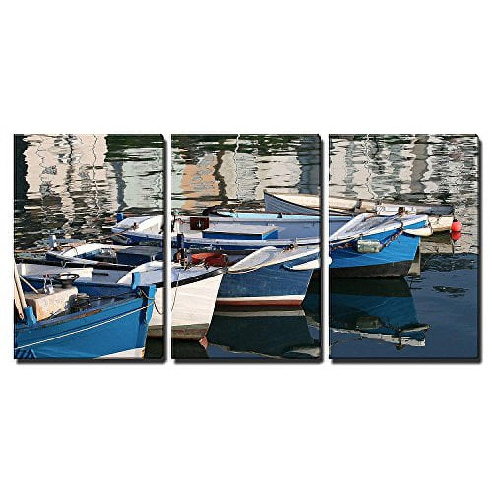 wall26 Canvas Print Wall Art Set Fishing Boats Tied Up at Dock Nature ...