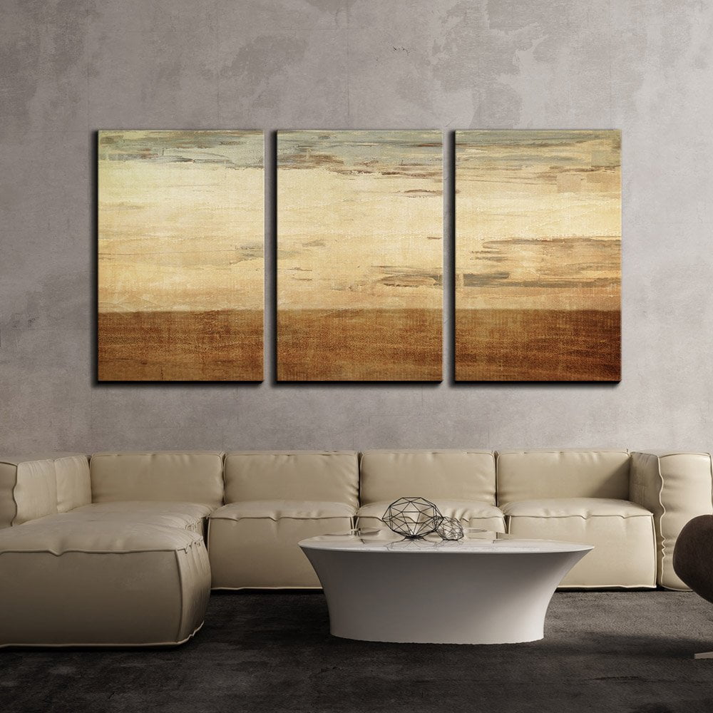 wall26 Canvas Print Wall Art Set Gold & Bronze Paint Stroke Display