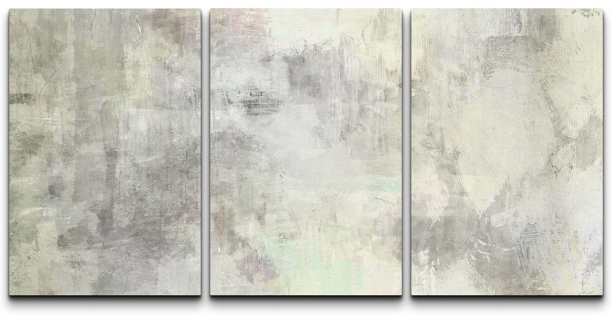wall26 Canvas Print Wall Art Set Gray & Light Green Grunge Paint ...