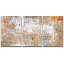wall26 Canvas Print Wall Art Set Grey & Brown Grunge Brushstrokes Abstract Shapes Illustrations Modern Art Chic Colorful Multicolor Ultra for Living Room, Bedroom, Office - 24"x36"x3