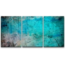 wall26 Canvas Print Wall Art Set Grunge Teal & Green Color Field Abstract Shapes Illustrations Modern Art Minimalist Scenic Colorful Multicolor for Living Room, Bedroom, Office - 16"x24&quot