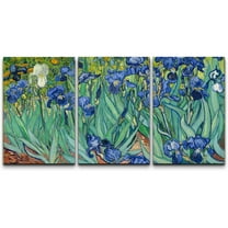 wall26 Canvas Print Wall Art Set Irises by Vincent Van Gogh Nature Wilderness Illustrations Fine Art Relax/Calm Multicolor for Living Room, Bedroom, Office - 16"x24" x 3 Panels