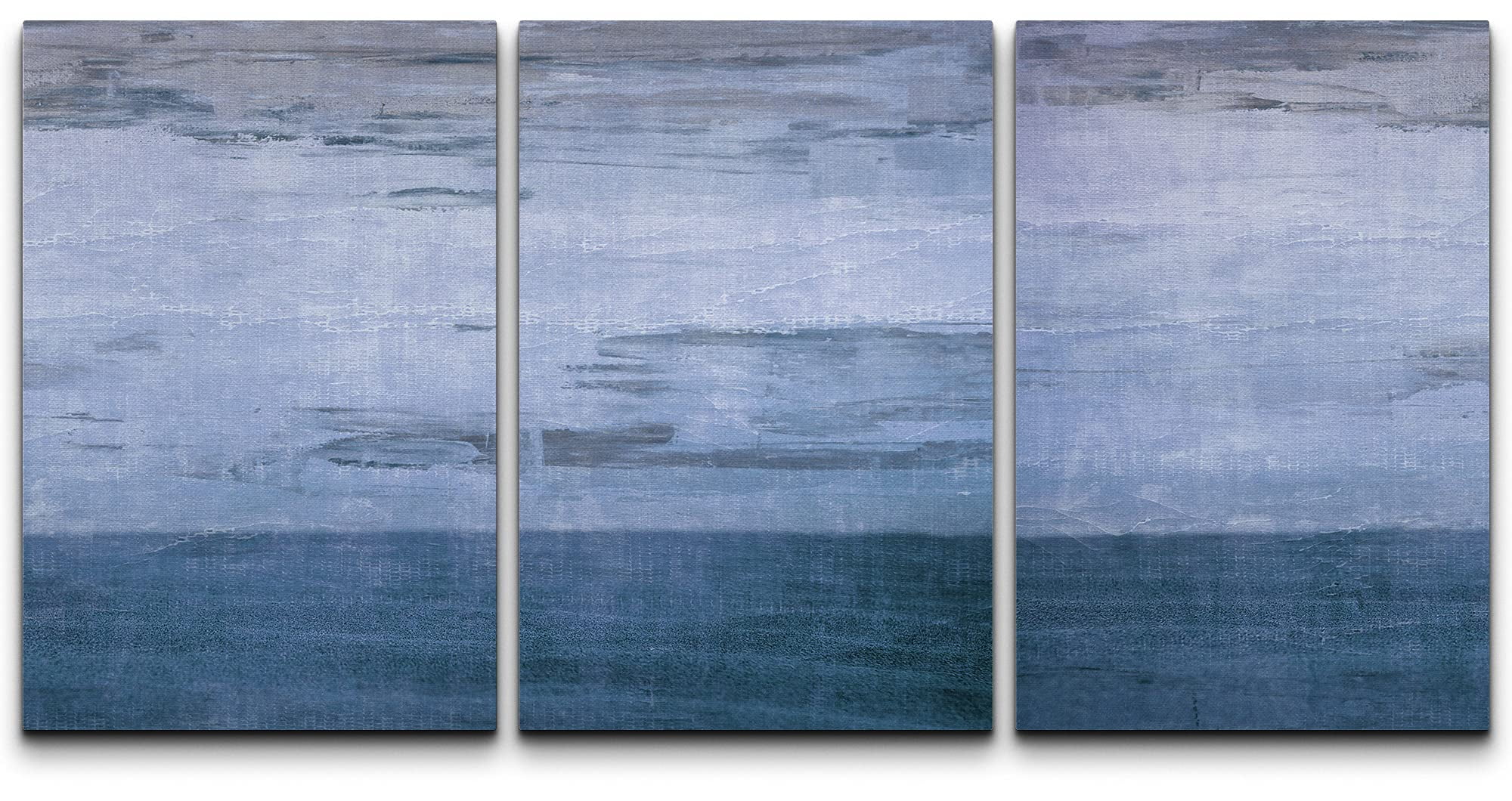 wall26 Canvas Print Wall Art Set Light & Dark Blue Paint Stroke Display ...