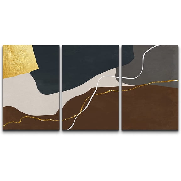 wall26 Canvas Print Wall Art Set Mid-Century Geometric Color Blocks Abstract Shapes Illustrations Modern Art Bohemian Decorative Multicolor for Living Room, Bedroom, Office - 16"x24"x3 Pane