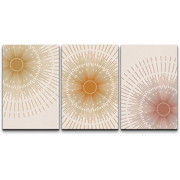 wall26 Canvas Print Wall Art Set Mid-Century Ocean Sunset Sun Horizon Nature Abstract Illustrations Modern Art Bohemian Decorative Rustic Contemporary for Living Room, Bedroom, Office - 16"x24&q