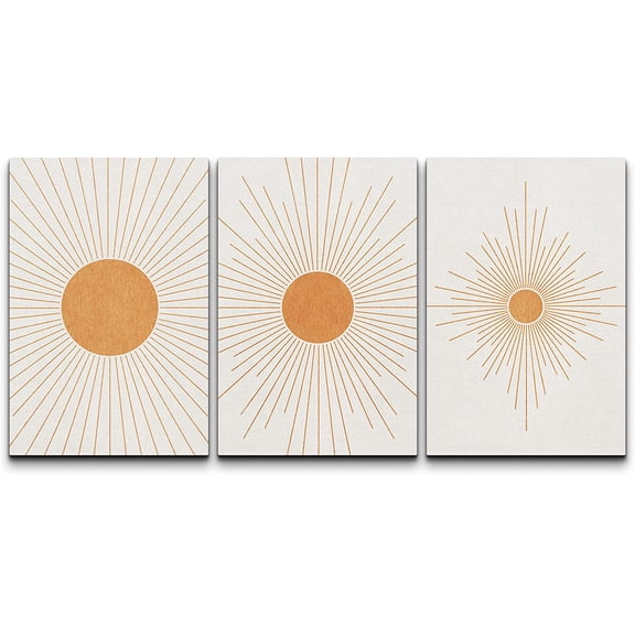 wall26 Canvas Print Wall Art Set Mid-Century Ocean Sunset Sun Horizon Nature Abstract Illustrations Modern Art Bohemian Decorative Rustic Contemporary for Living Room, Bedroom, Office - 24"x36&q