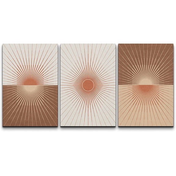 wall26 Canvas Print Wall Art Set Mid-Century Ocean Sunset Sun Horizon Nature Abstract Illustrations Modern Art Bohemian Decorative Rustic Contemporary for Living Room, Bedroom, Office - 24"x36&q