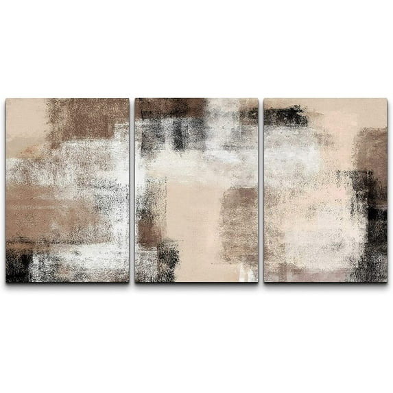 wall26 Canvas Print Wall Art Set Minimal Brown Color Block Landscape Abstract Shapes Illustrations Modern Art Decorative Multicolor Chic for Living Room, Bedroom, Office - 16"x24"x3 Panels