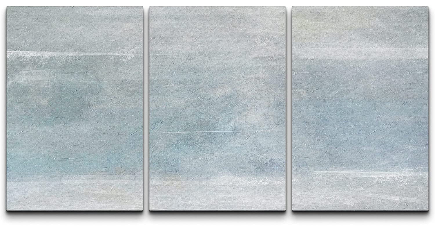 wall26 Canvas Print Wall Art Set Minimal Pastel Blue Paint Stroke ...